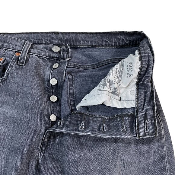 Levi's 501 Skinny Premium Jeans Women's Size 30x28 Gray Denim Button Fly Big E - Picture 2 of 8
